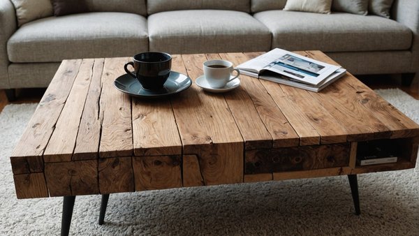 Table basse en bois brut : insistez sur la finition avant de l'acheter